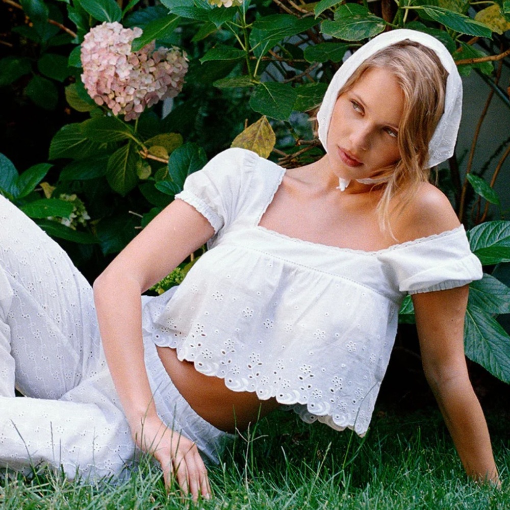 ISO Frankie’s Bikinis Princess Eyelet cropped top